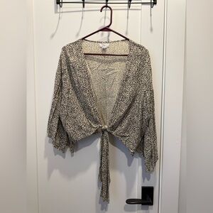 Japna patterned tie front top